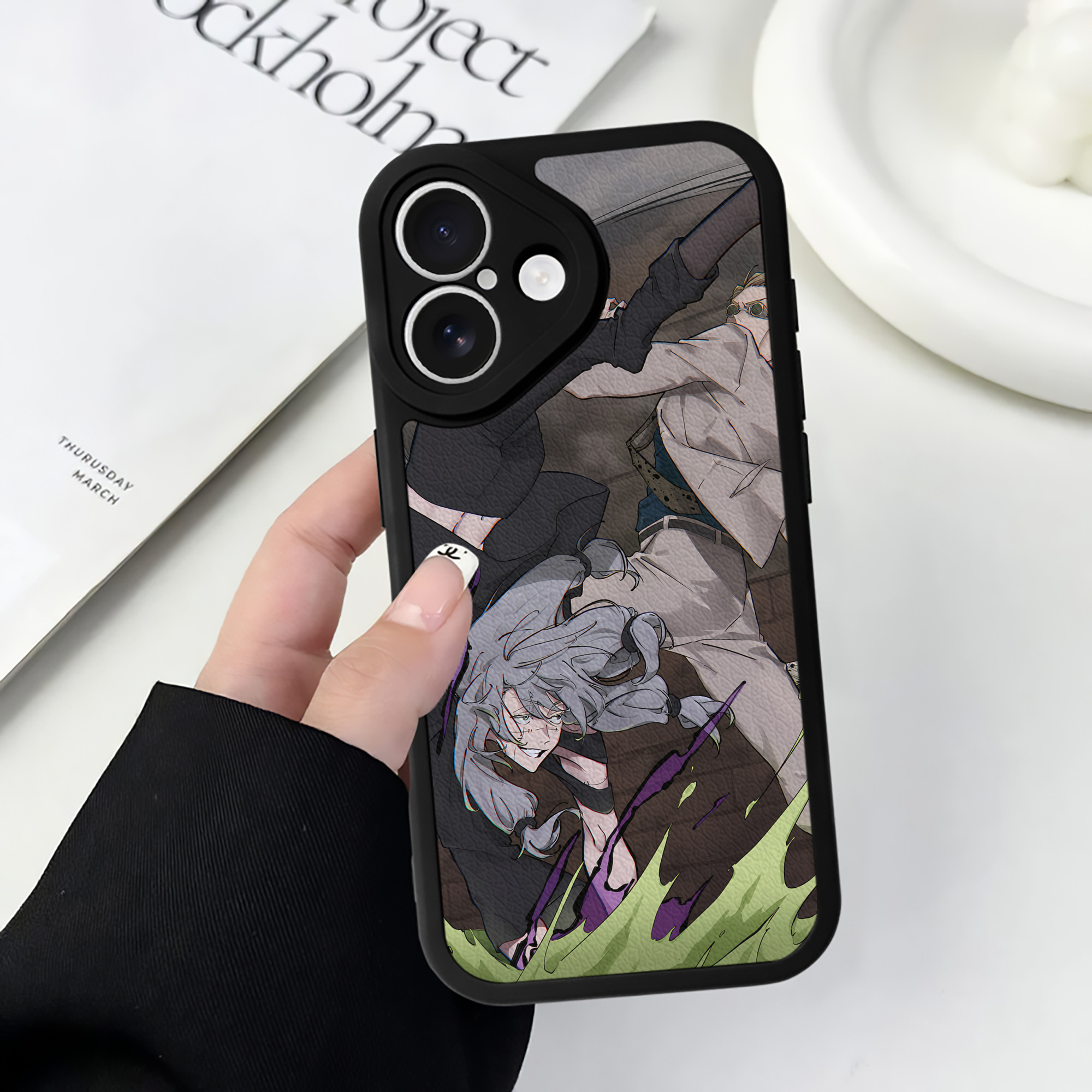 （画像用） 呪術廻戦 Jujutsu Kaisen 【iPhone 16シリーズ対応】シリコンスマホケース（レザー調） 材質：シリコン